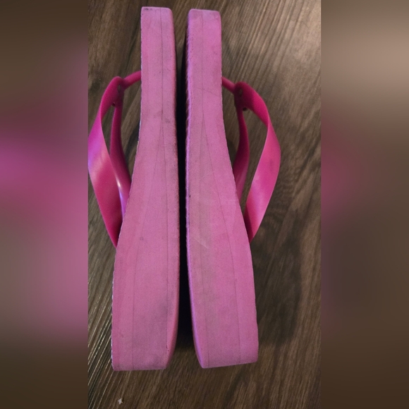 Tory Burch Pink and Green Flip Flops - Picture 6 of 8